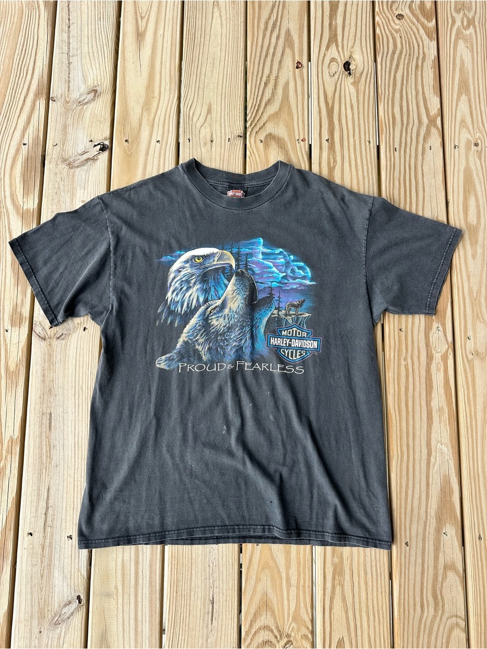 1997 USA Made Harley-Davidson Proud & Fearless Eagle Graphic Shirt